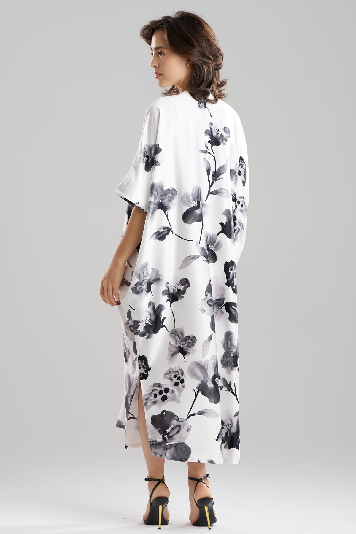 Aurelia Charmeuse V-Neck Caftan Warm White