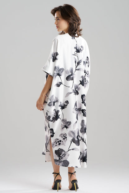 Aurelia Charmeuse V-Neck Caftan Warm White