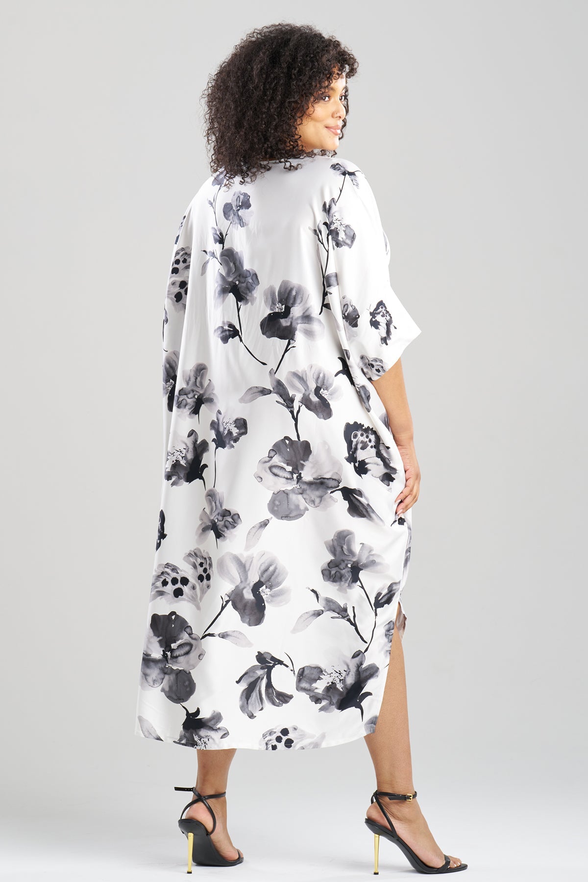 Aurelia Charmeuse V-Neck Caftan Warm White