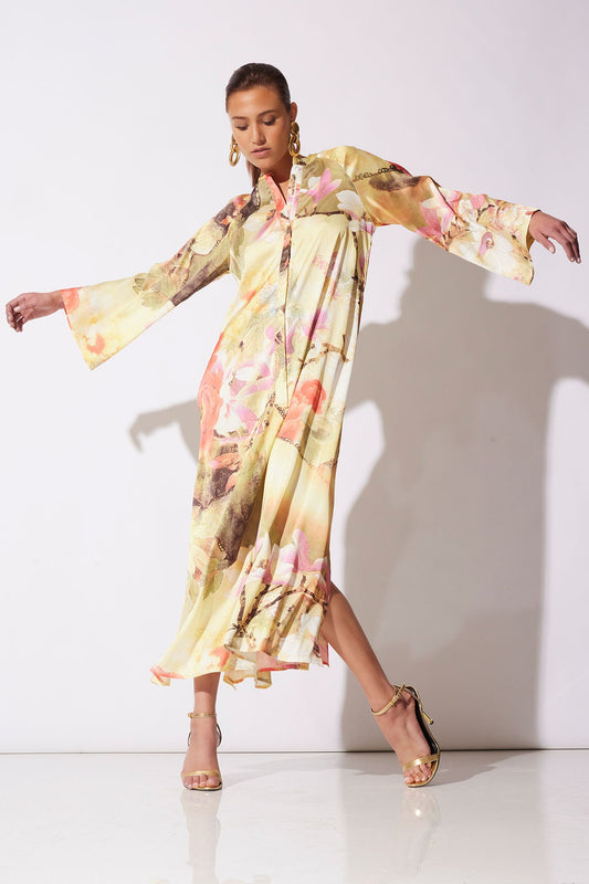 Floral Garden Zip Caftan Golden Hour
