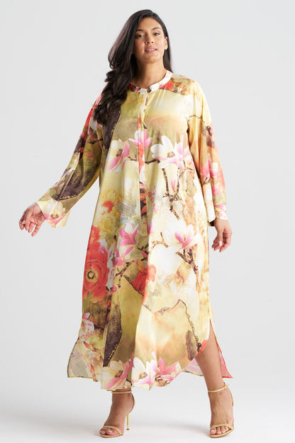 Floral Garden Zip Caftan Golden Hour
