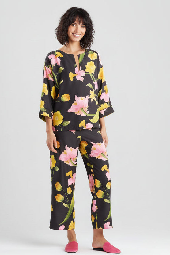 Solene Matte Charmeuse PJ Set Black Multi