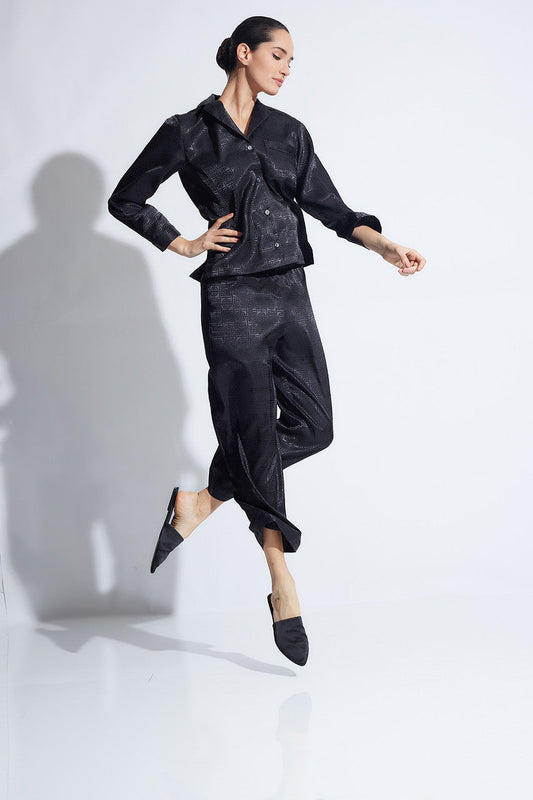 Buy Infinity Jacquard PJ in Black Online Black