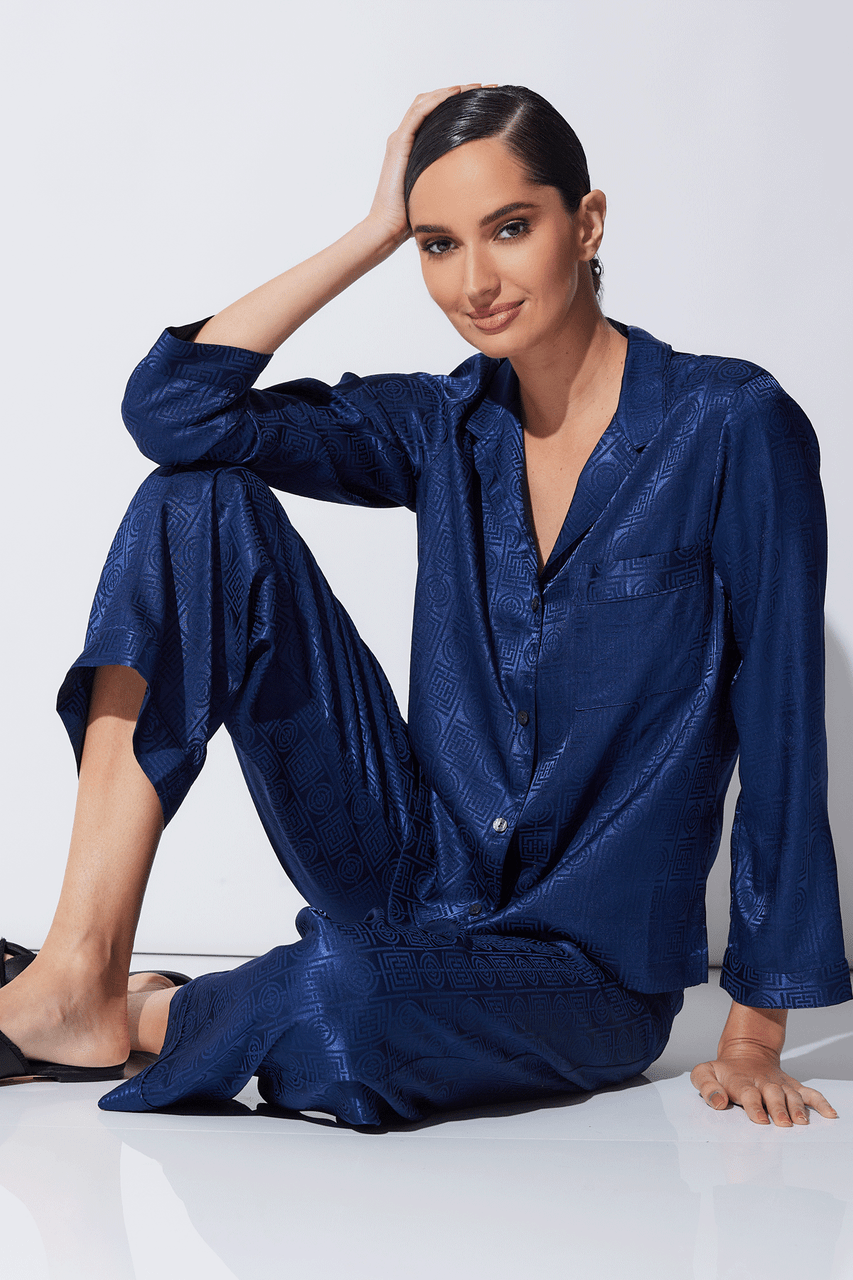 Buy Infinity Jacquard PJ in Midnight Heather Navy Online Midnight Heather Navy