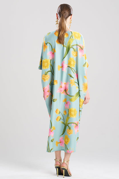Solene Matte Charmeuse Zip Caftan Multi