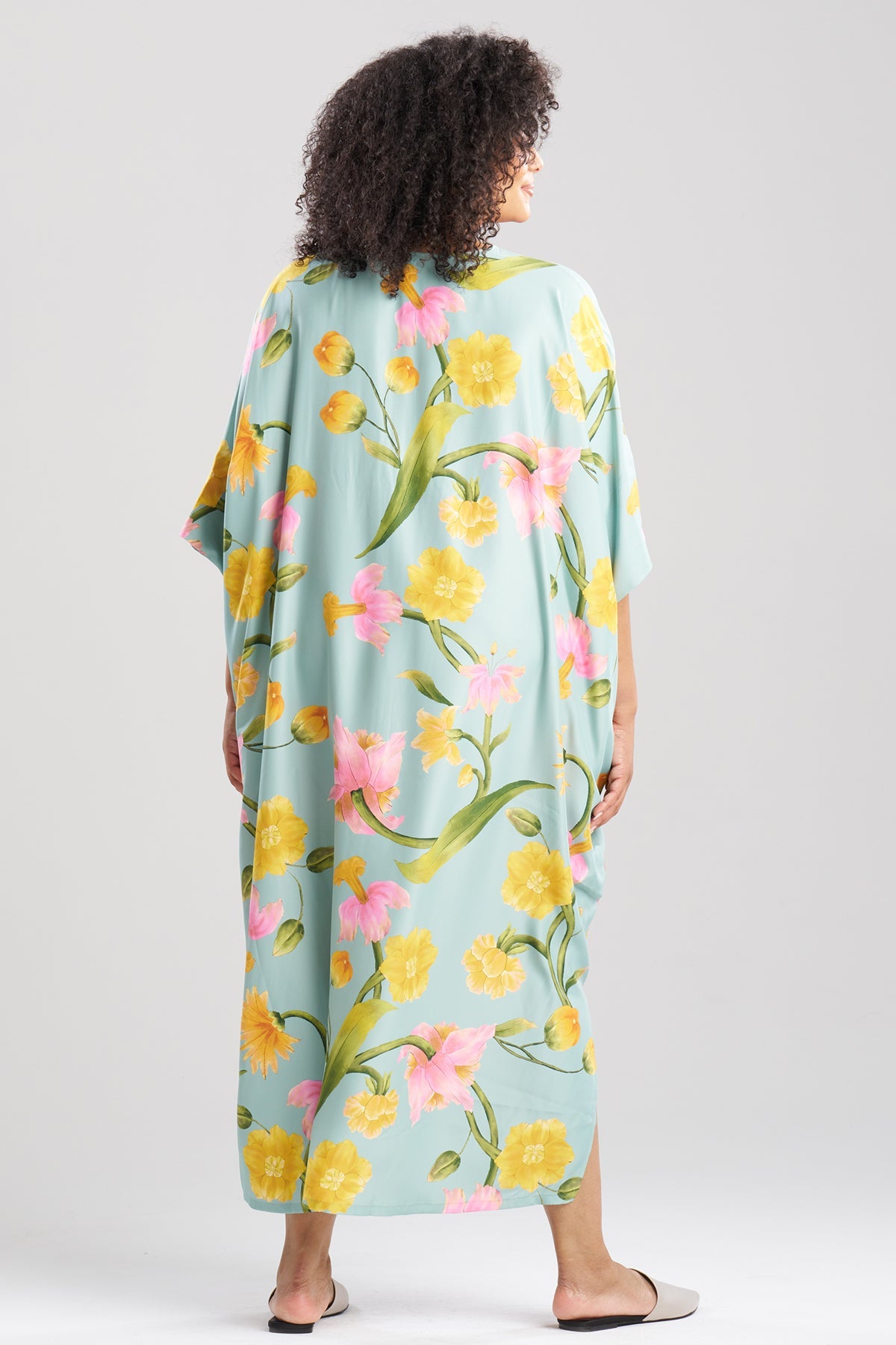 Solene Matte Charmeuse Zip Caftan Multi