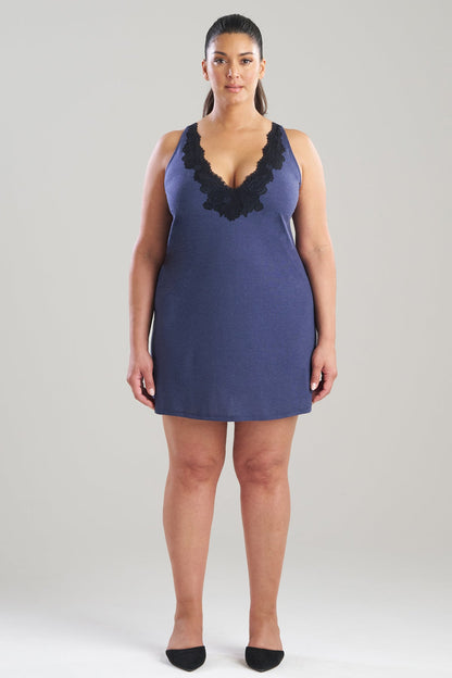 Luxe Shangri-La TENCEL™ V-Neck Chemise Heather Night Blue