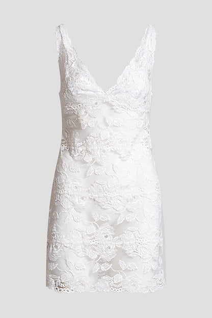 Buy Imagine Allover Lace Chemise in Warm White Online Warm White