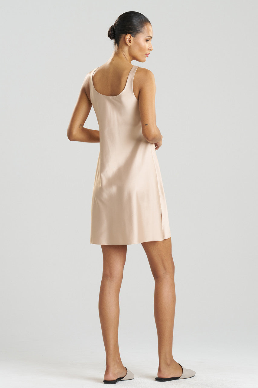 Buy Glamour Slit Chemise in Café Online Café