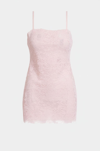 Peony Allover Lace Chemise Pink