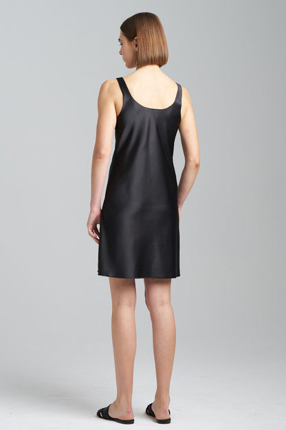Buy Glamour Slit Chemise in Black Online Black