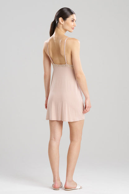 Buy Feathers Essentials Lenzing™ Ecovero™ Viscose Lace Chemise in Café Online Café
