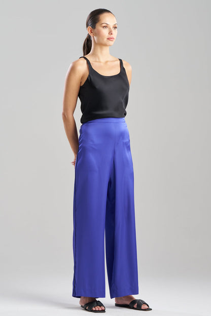 Satin Essentials Wide Leg Pants Blueberry