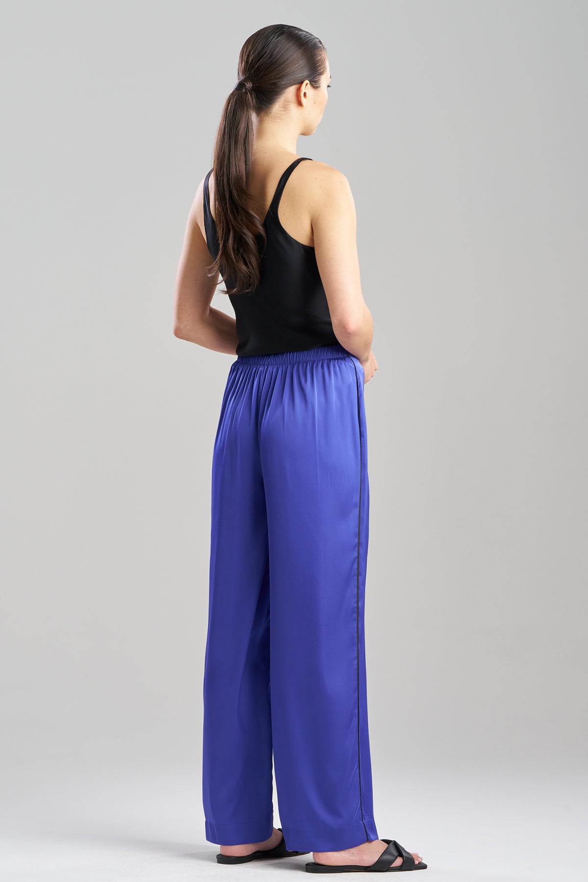 Satin Essentials Wide Leg Pants Blueberry