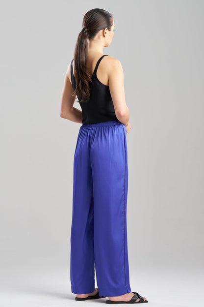 Satin Essentials Wide Leg Pants Blueberry