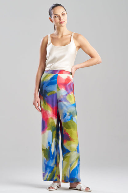 Kumo Printed Stretch Satin Wide Leg Pants Kumo Multi