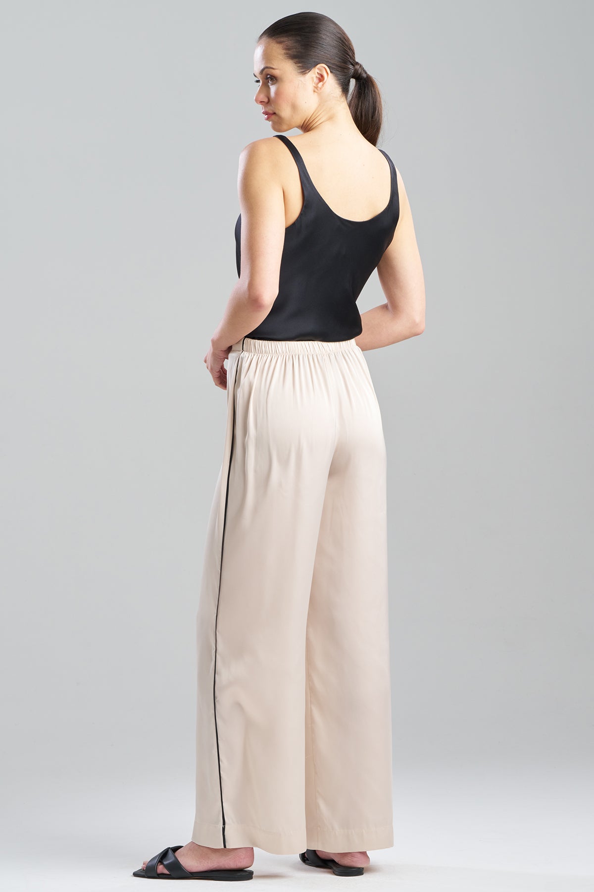 Satin Essentials Wide Leg Pants Wheat