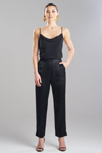 Buy Key Essentials Silk Straight Leg Pants in Black Online Black