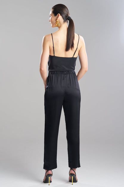 Buy Key Essentials Silk Straight Leg Pants in Black Online Black