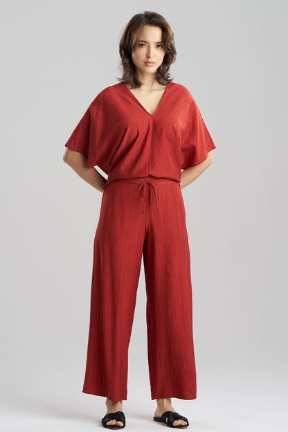 Terra Foil Crinkle Pants Brick