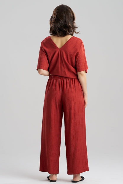 Terra Foil Crinkle Pants Brick