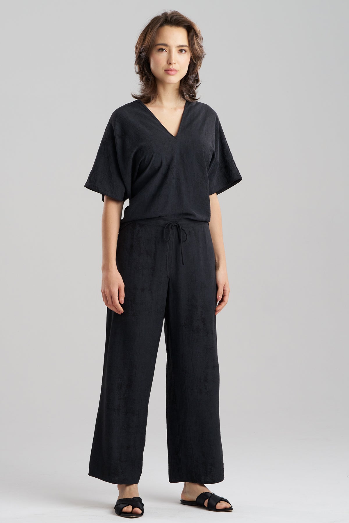 Terra Foil Crinkle Pants Black