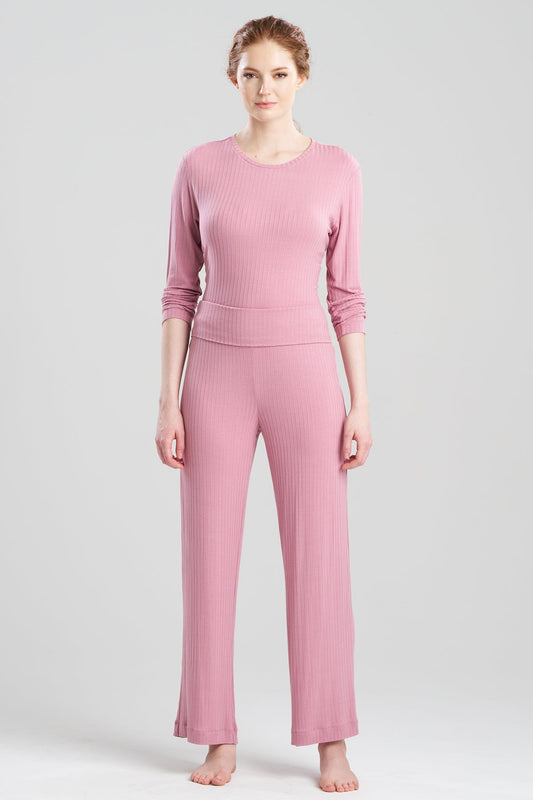 Skye Rib Ease Pants Tea Pink