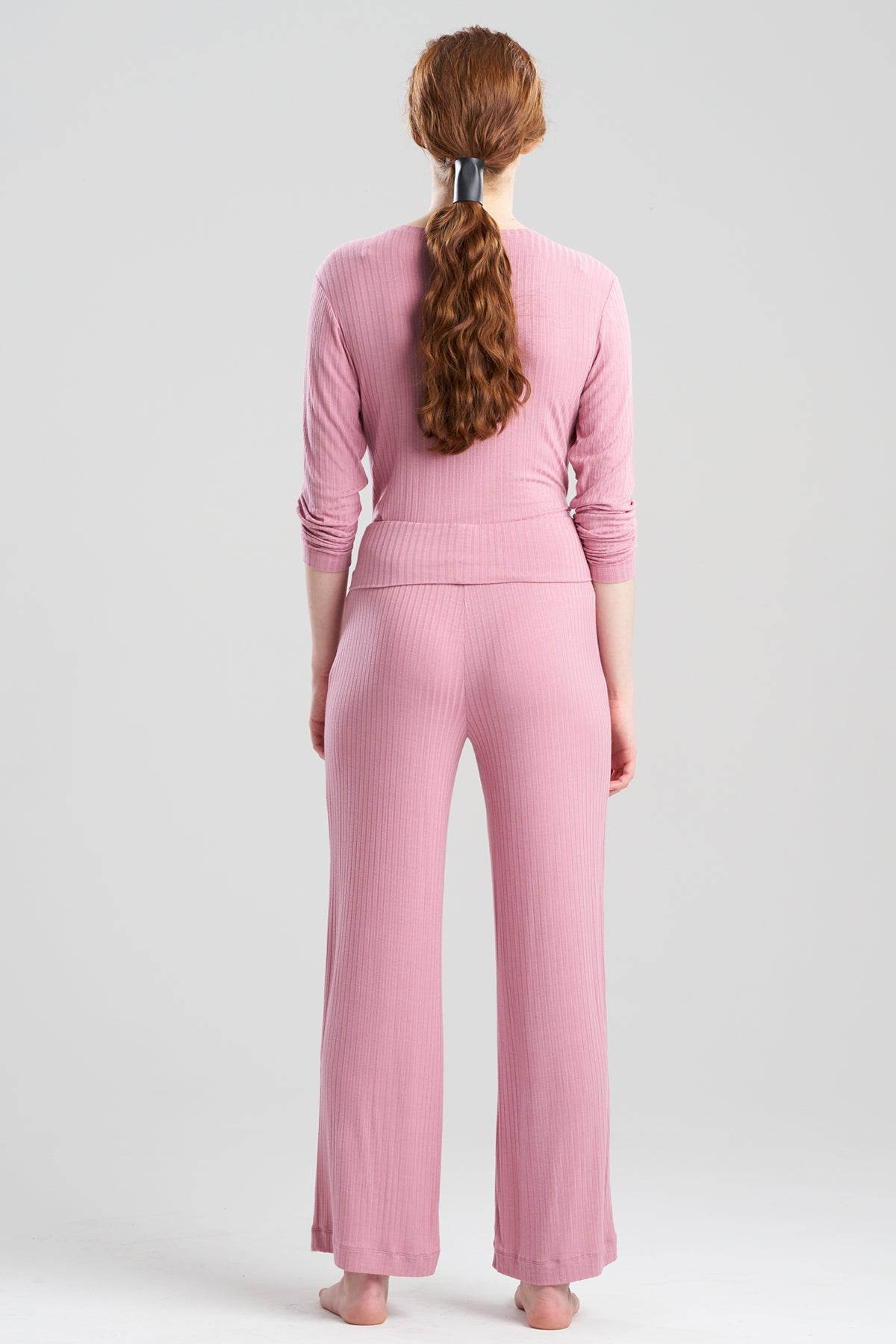 Skye Rib Ease Pants Tea Pink