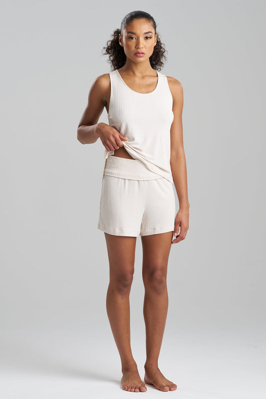 Skye Rib Ease Shorts Ecru