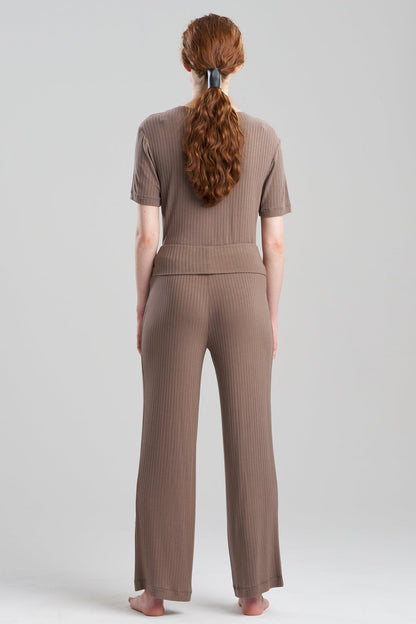 Skye Rib Ease Pants Dark Taupe