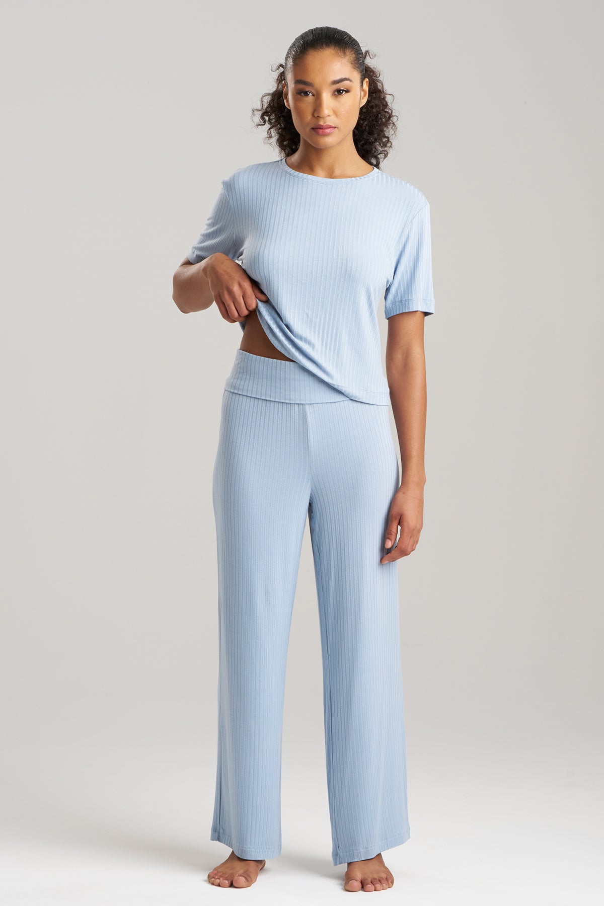 Skye Rib Ease Pants Blue Sky