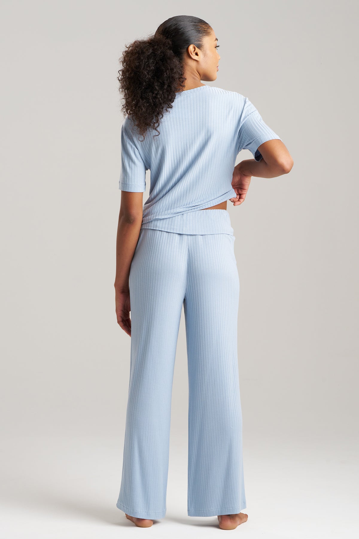 Skye Rib Ease Pants Blue Sky
