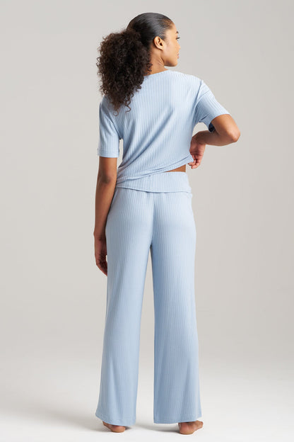 Skye Rib Ease Pants Blue Sky