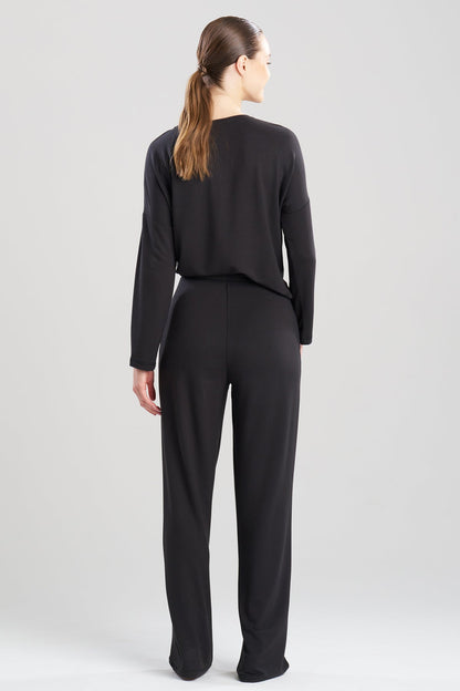 Kaia Terry Everywhere Straight Leg Pants Black