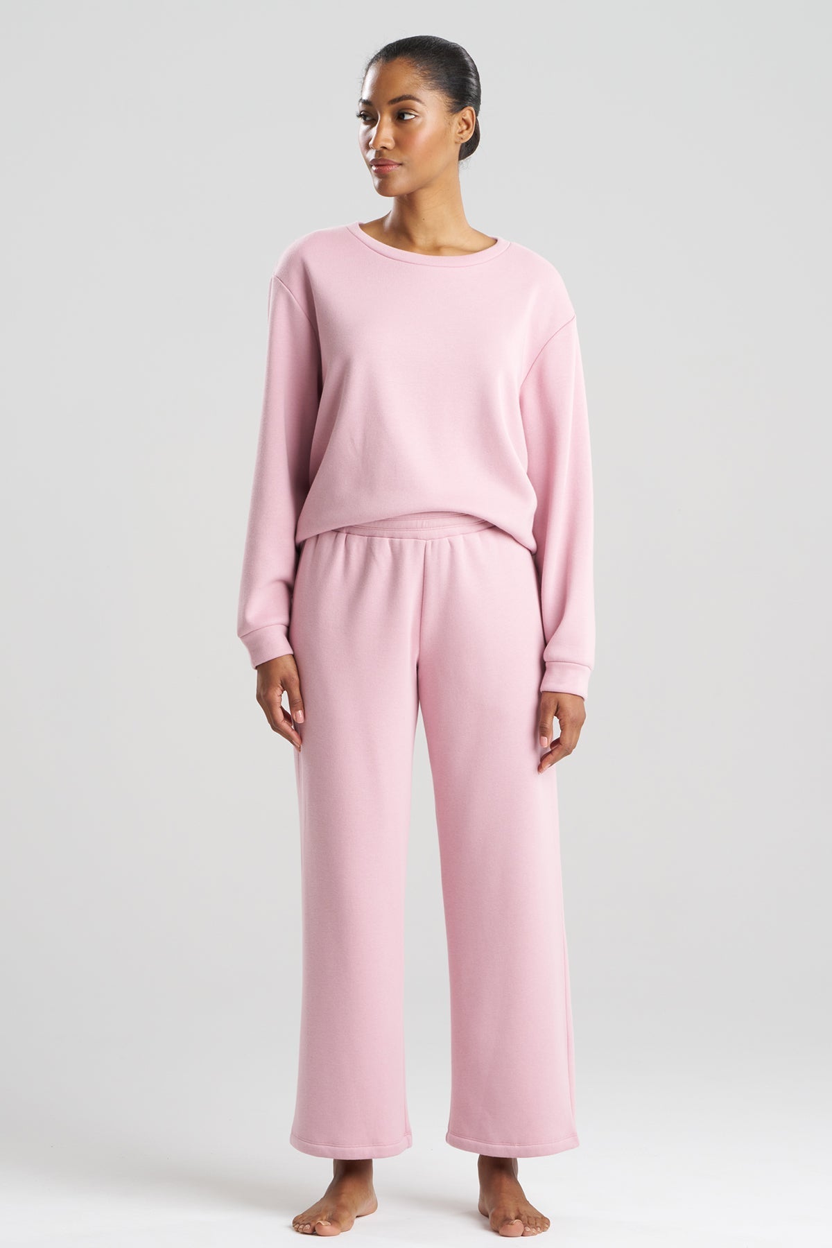 Nova Cozy Brushed Knit Everywhere Straight Leg Pants Rose Quartz