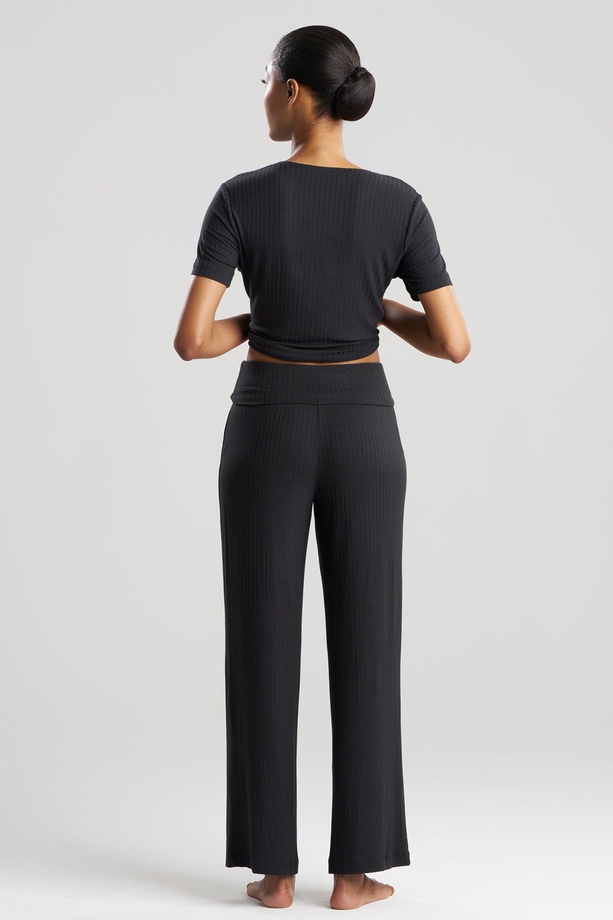 Skye Rib Ease Pants Black