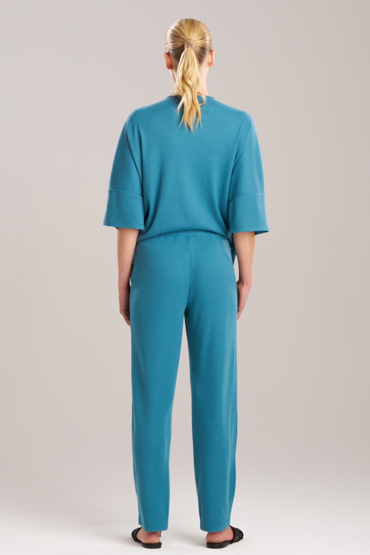 Tranquility Waffle Tapered Pants Peacock Blue