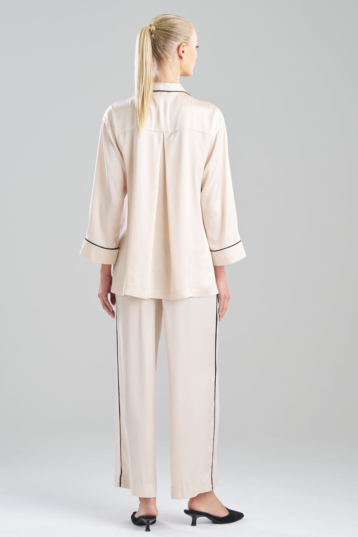 Satin Essentials Oversized Notch Shirt Wheat