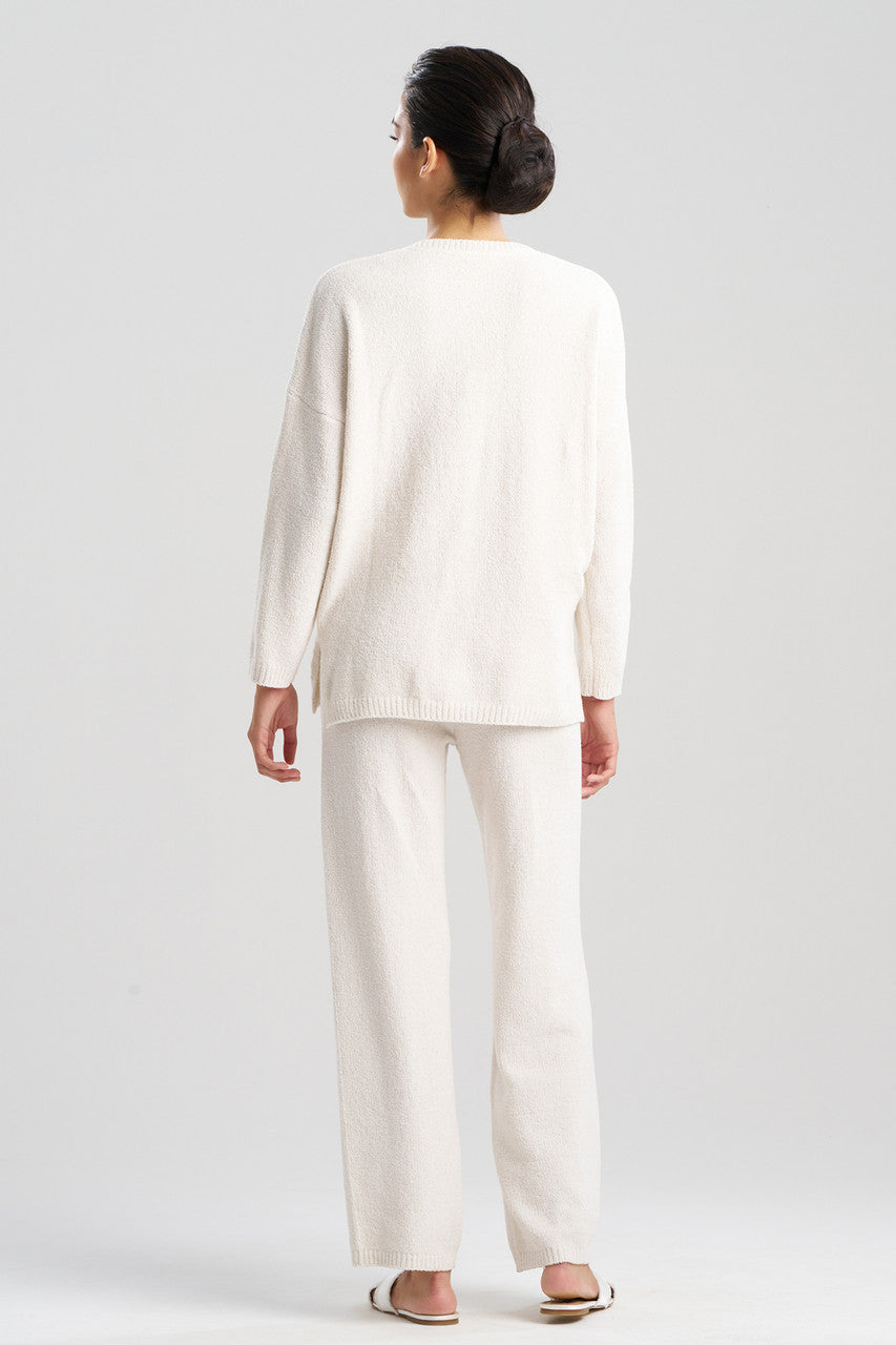 Buy Aura Heather Chenille V-Neck Top in Heather White Opal Online Heather White Opal