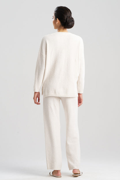Buy Aura Heather Chenille V-Neck Top in Heather White Opal Online Heather White Opal