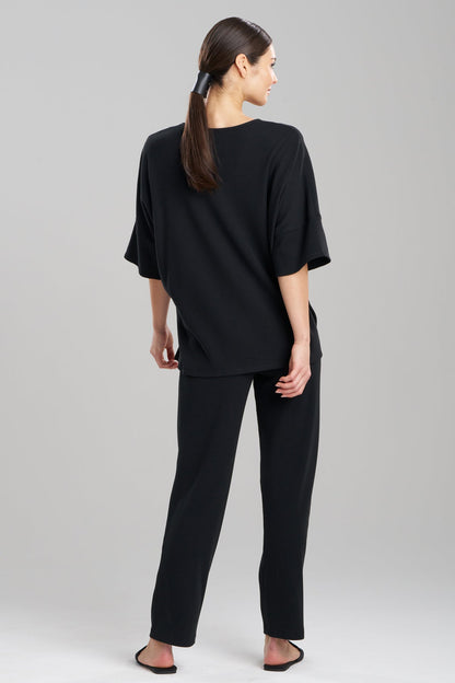 Tranquility Waffle V-Neck Top Black