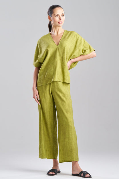 Terra Foil Crinkle Caftan Shirt Olive