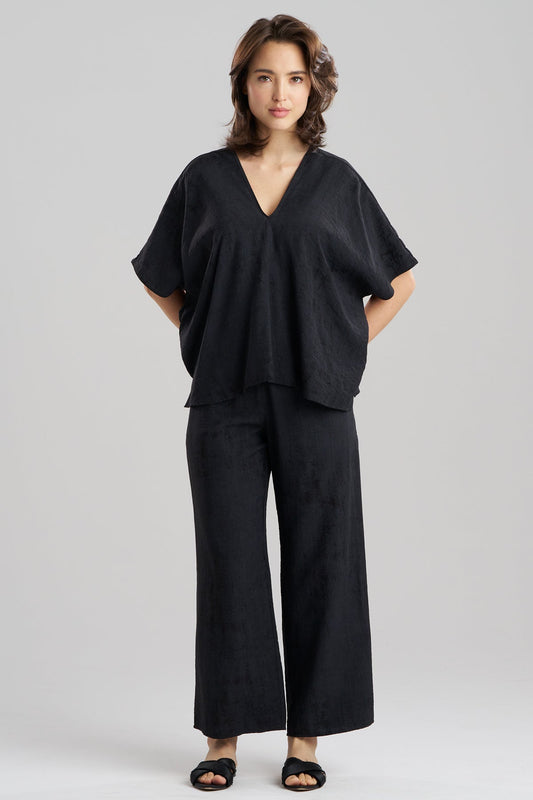 Terra Foil Crinkle Caftan Shirt Black