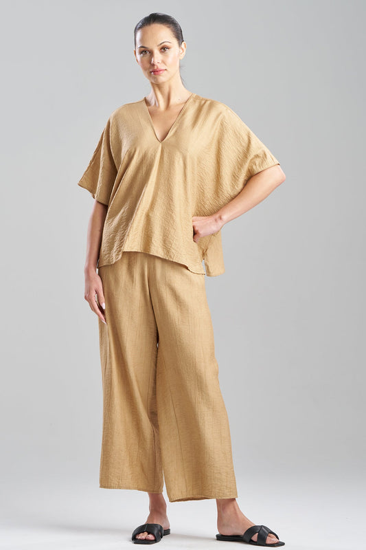 Terra Foil Crinkle Caftan Shirt Cavern Clay