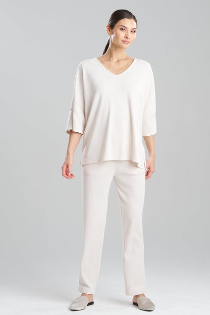 Tranquility Waffle V-Neck Top White Opal