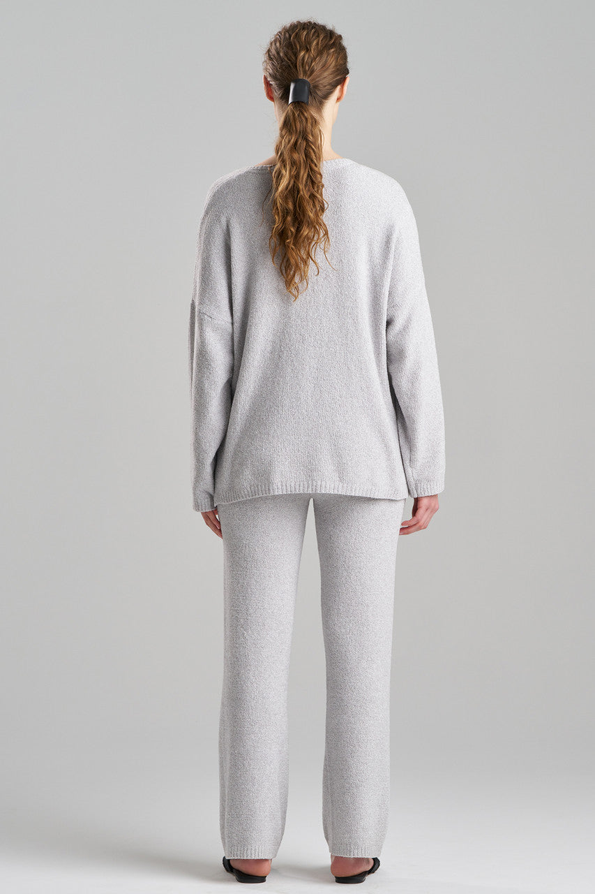 Buy Aura Heather Chenille V-Neck Top in Heather Dove Grey Online Heather Dove Grey