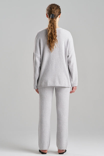 Buy Aura Heather Chenille V-Neck Top in Heather Dove Grey Online Heather Dove Grey