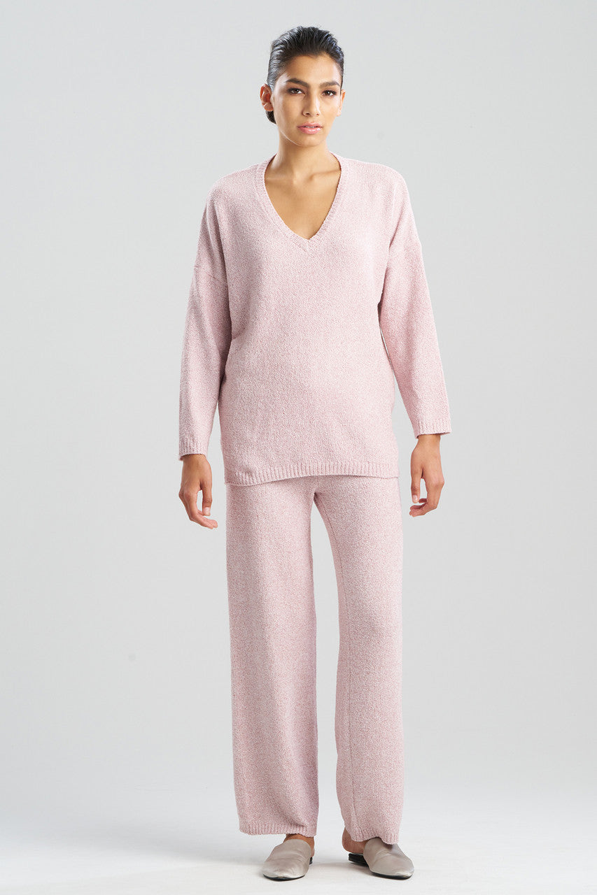 Buy Aura Heather Chenille V-Neck Top in Heather Nude Blush Online Heather Nude Blush