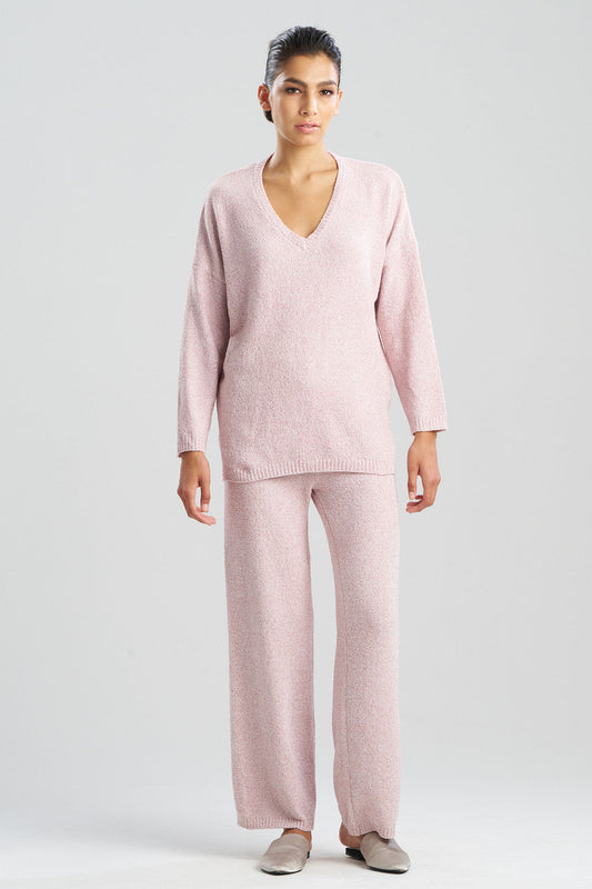 Buy Aura Heather Chenille V-Neck Top in Heather Nude Blush Online Heather Nude Blush