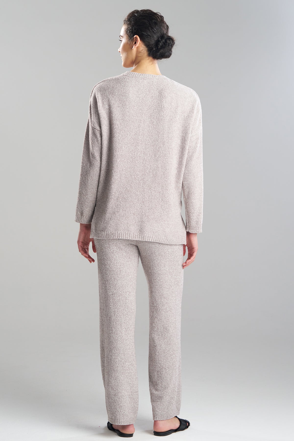 Buy Aura Heather Chenille V-Neck Top in Truffle Online Truffle